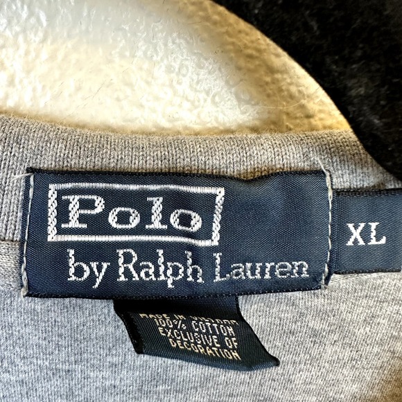 Polo Ralph Lauren Shirt Mens XL Gray Long Sleeve Polo Pullover Sweater Shirt - Picture 3 of 6